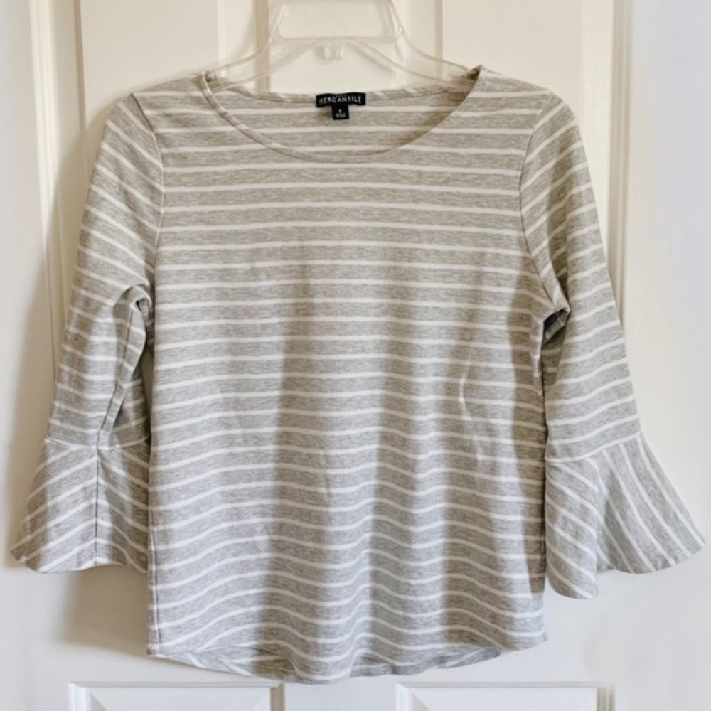 J. Crew Striped Bell Sleeve T Shirt